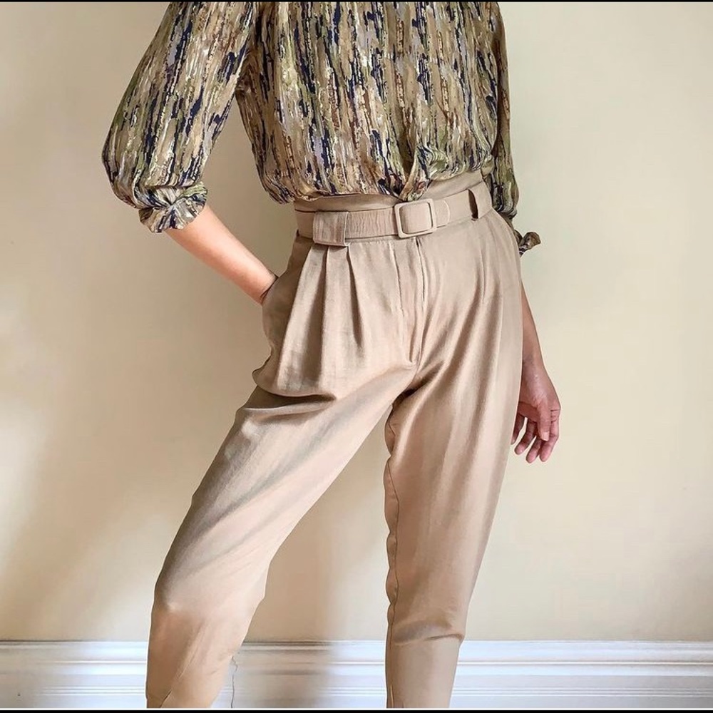 Vintage Le Château camel high waisted pants